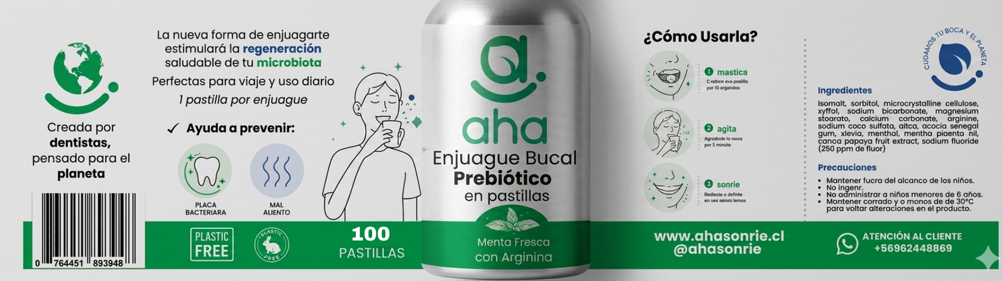 Enjuague bucal en pastilla- con PRE Bioticos