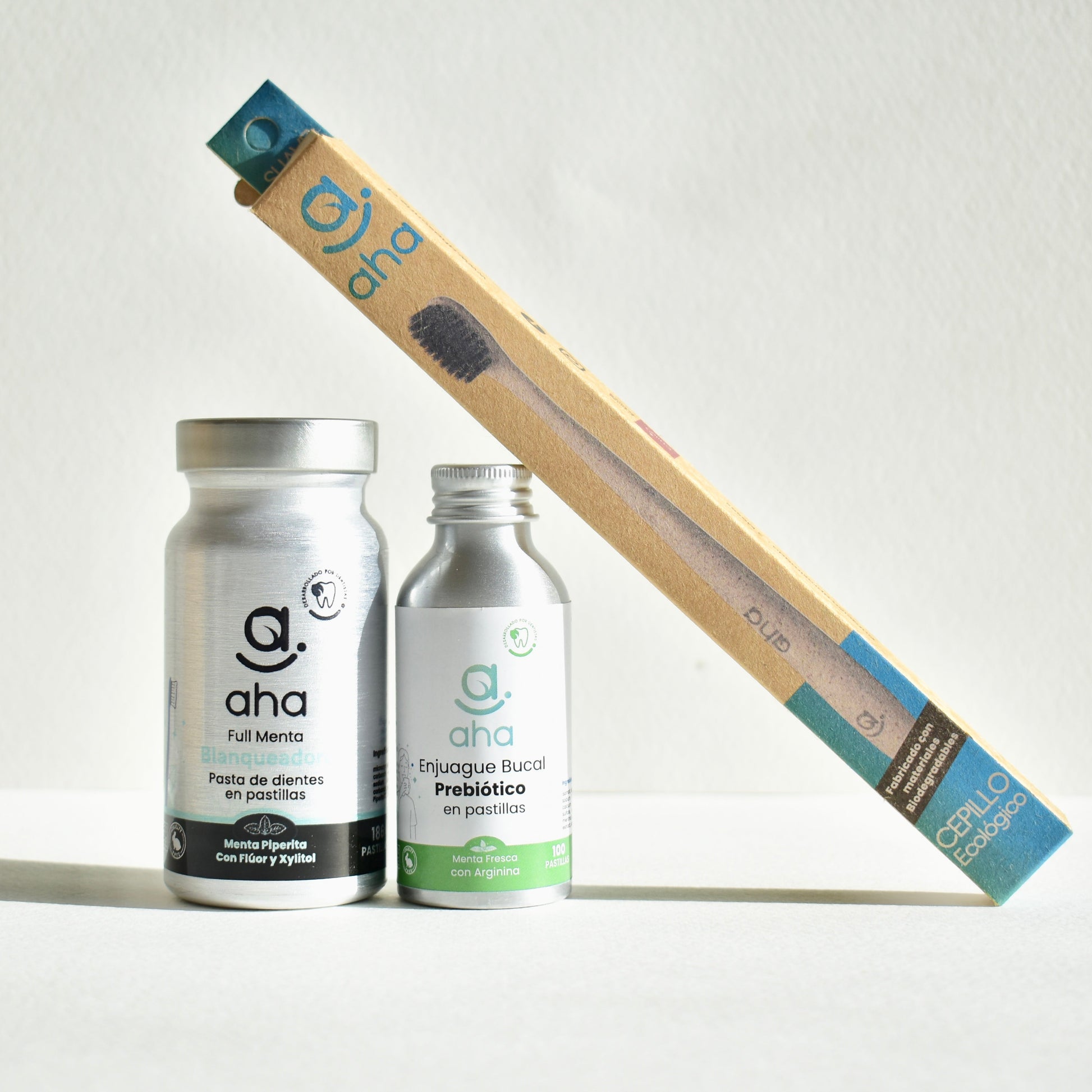 Pack Sonrisa XL AHA: enjuague, pastillas 186 unidades y cepillo